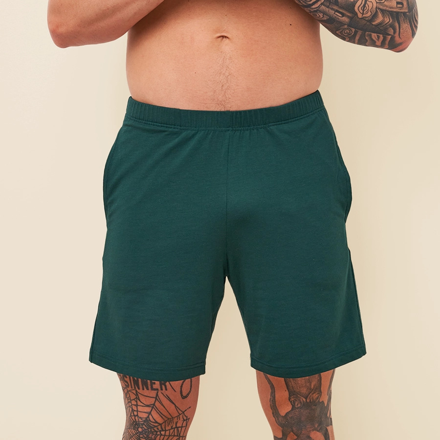 Short de pyjama vert bouteille pour homme Pétrone