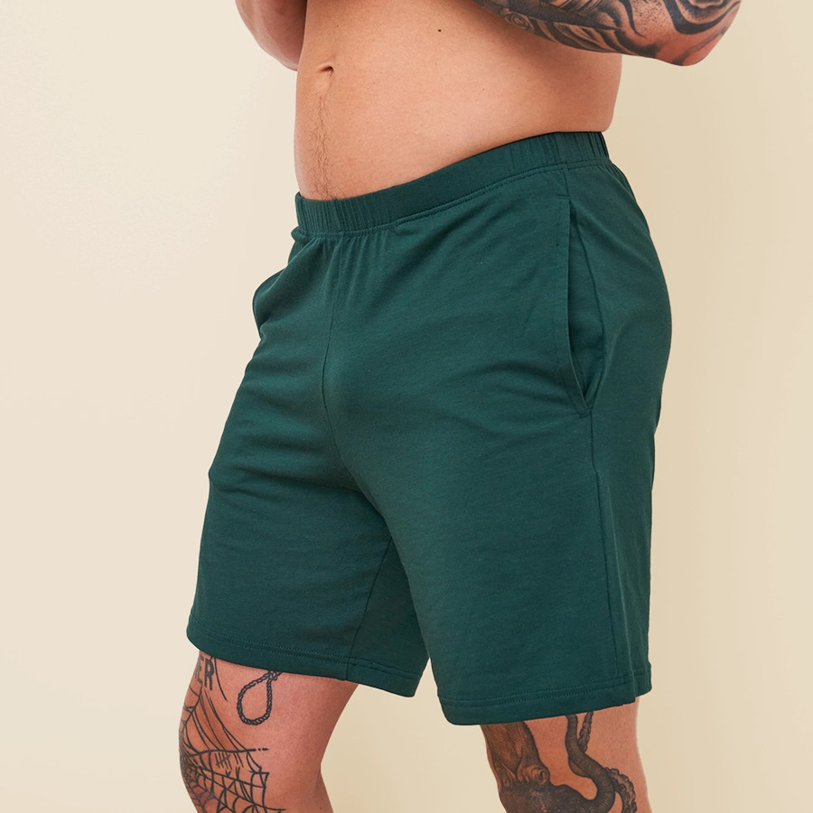 Short de pyjama vert bouteille pour homme Pétrone