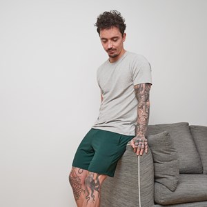 Short de pyjama coton & micromodal vert bouteille