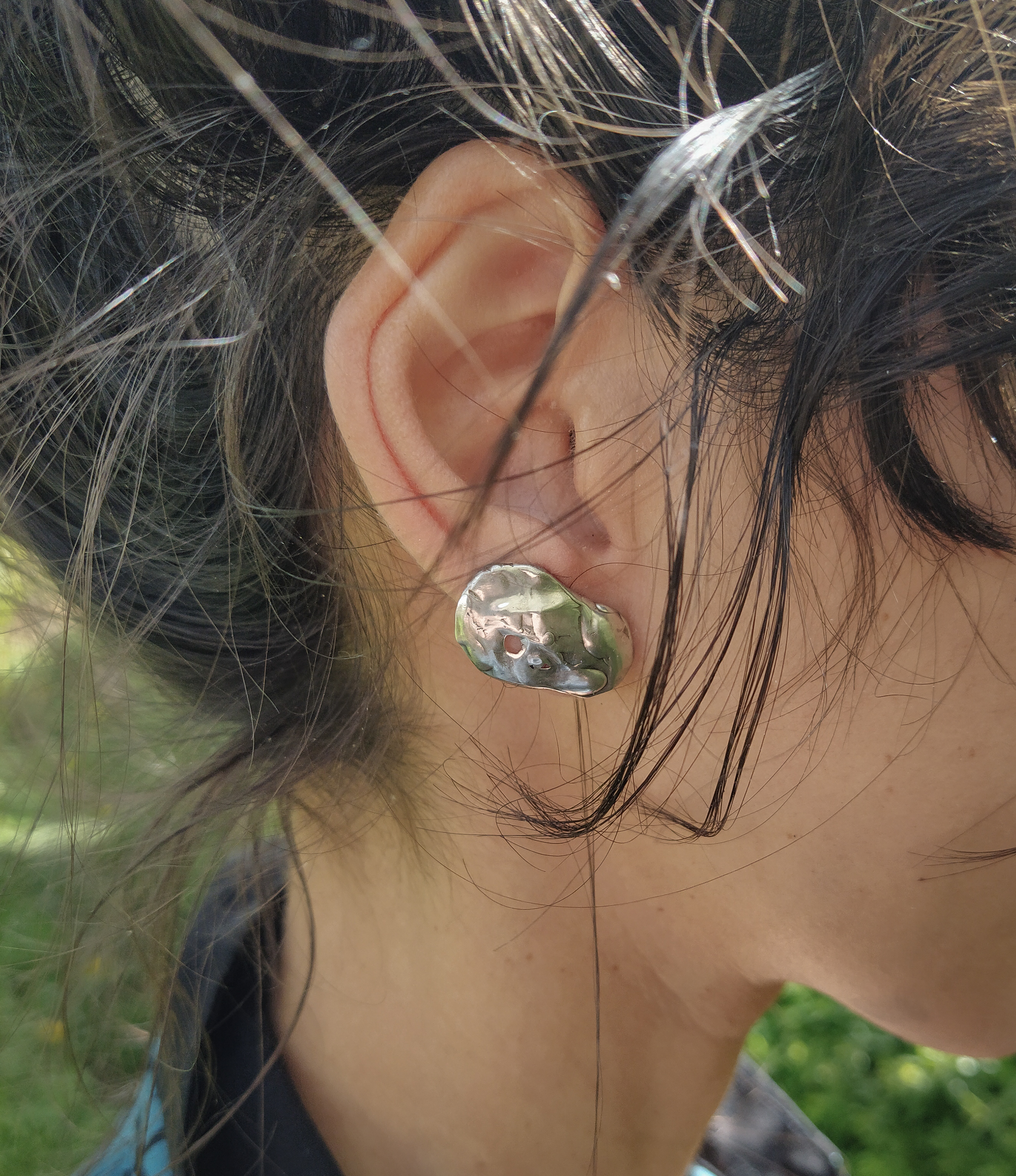 boucles d'oreilles dépareillées argent Bresma bijoux