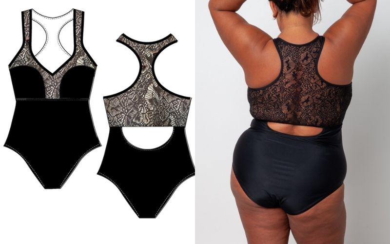 Maillot de bain 1 pièce sport Arlett Dentelle (M au 5XL) 6