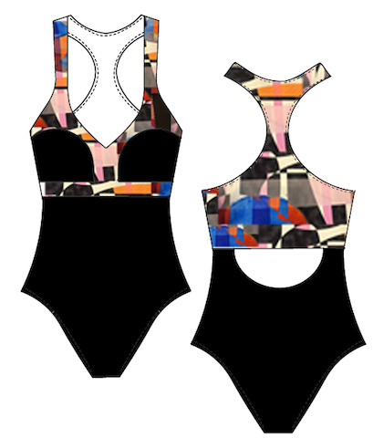 Maillot de bain 1 pièce sport Arlett Bicolore (M au 5XL) 4