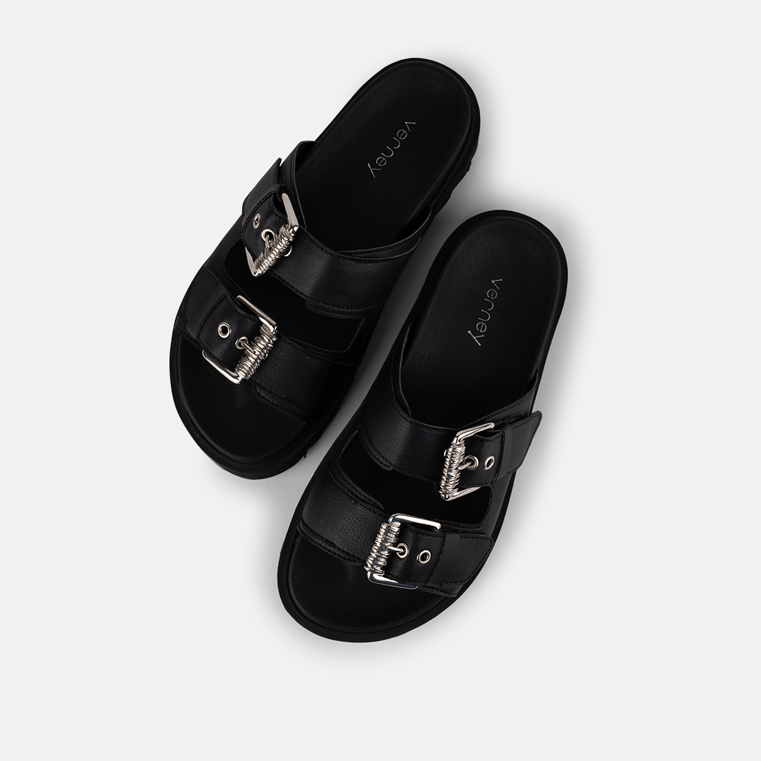 Vigo-001 - Sandales Composées en Pomme - Noires 5