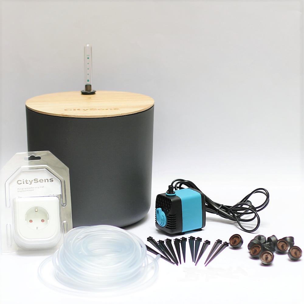 Arrosage goutte à goutte automatique avec réservoir d'eau noir