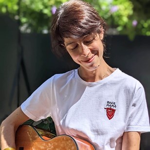 T-shirt Femme brodé coton bio "Rock Mama"