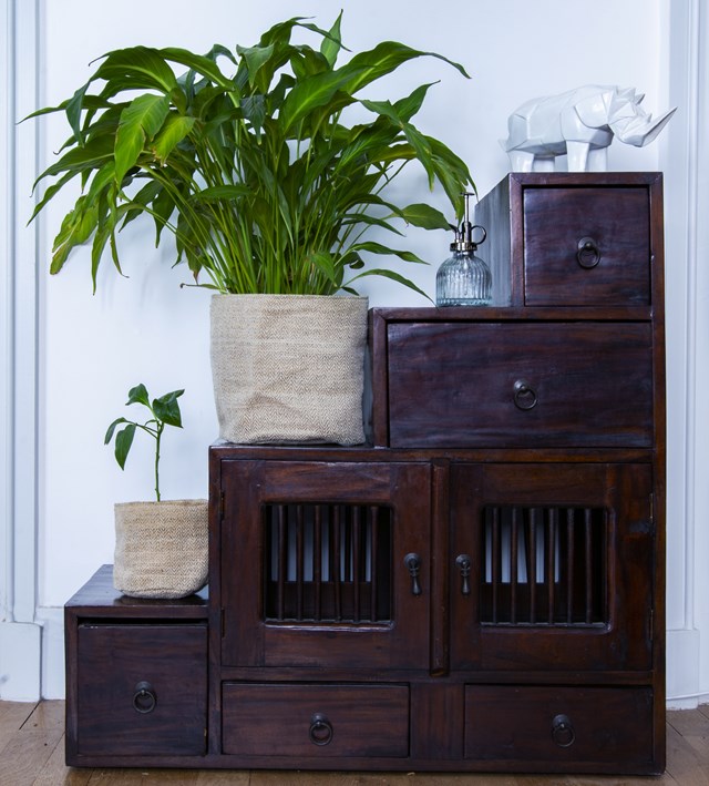 Cache-pot en chanvre/coton et upcycling 4