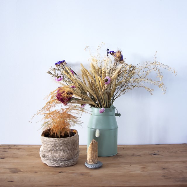 Cache-pot en chanvre/coton et upcycling 2