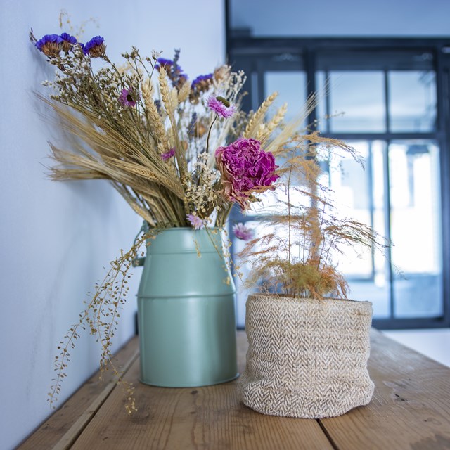 Cache-pot en chanvre/coton et upcycling 5