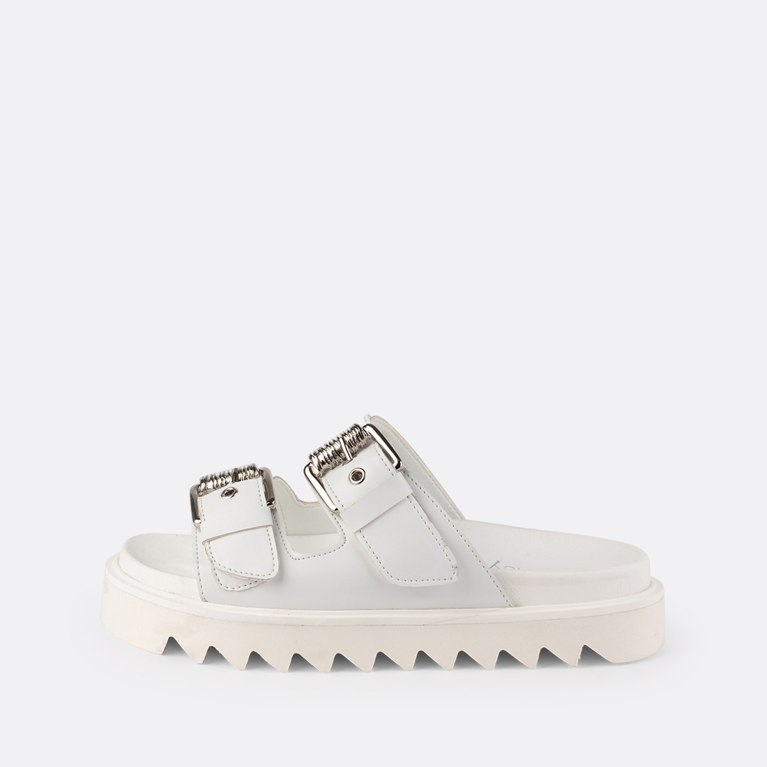 Vigo-002 - Sandales Composées en Pomme - Blanches 2