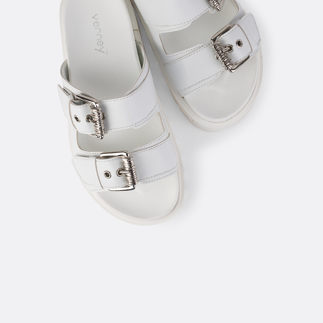 Vigo-002 - Sandales Composées en Pomme - Blanches 5