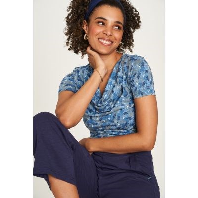 Haut en jersey bleu clair avec imprimés 2