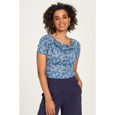 Haut en jersey bleu clair avec imprimés 3