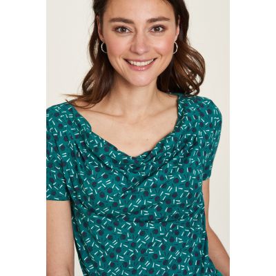 Haut en jersey vert avec imprimés 3