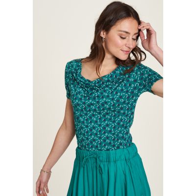 Haut en jersey vert avec imprimés 2