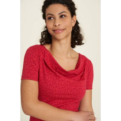 Haut en jersey rouge avec imprimés 2