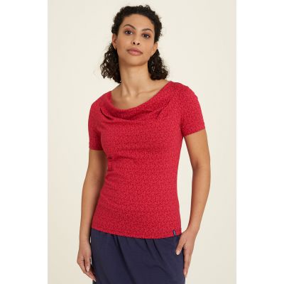 Haut en jersey rouge avec imprimés 3