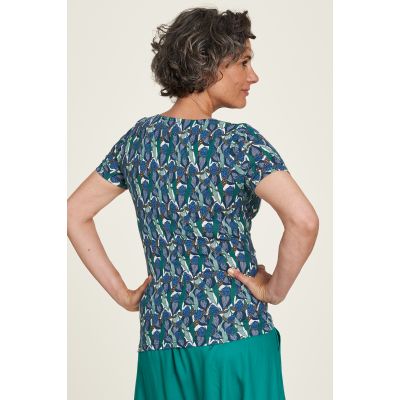 Haut en jersey bleu avec imprimés 4