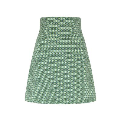 Jupe en jersey verte avec imprimés 5