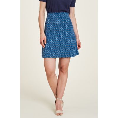 Jupe en jersey bleu océan avec imprimés 2