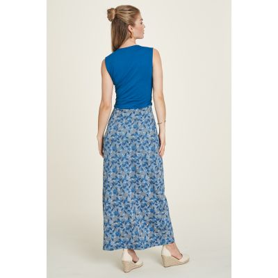 Robe jersey bleue motifs fleuris 3