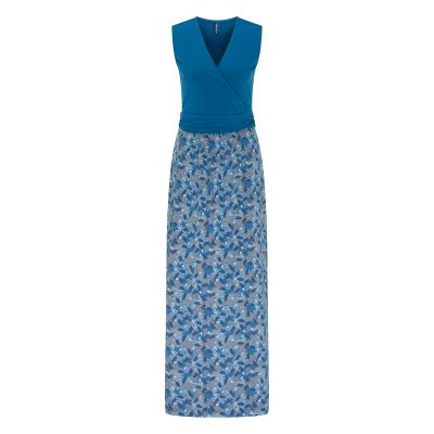 Robe jersey bleue motifs fleuris 6