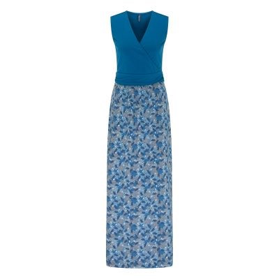 Robe jersey bleue motifs fleuris 6