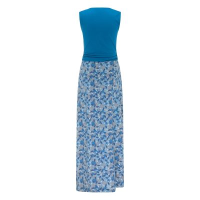 Robe jersey bleue motifs fleuris 7