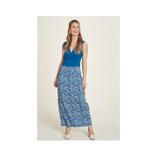 Robe jersey bleue motifs fleuris
