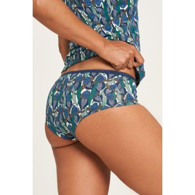 Culotte bleue en jersey coton bio avec motifs fleuris 3