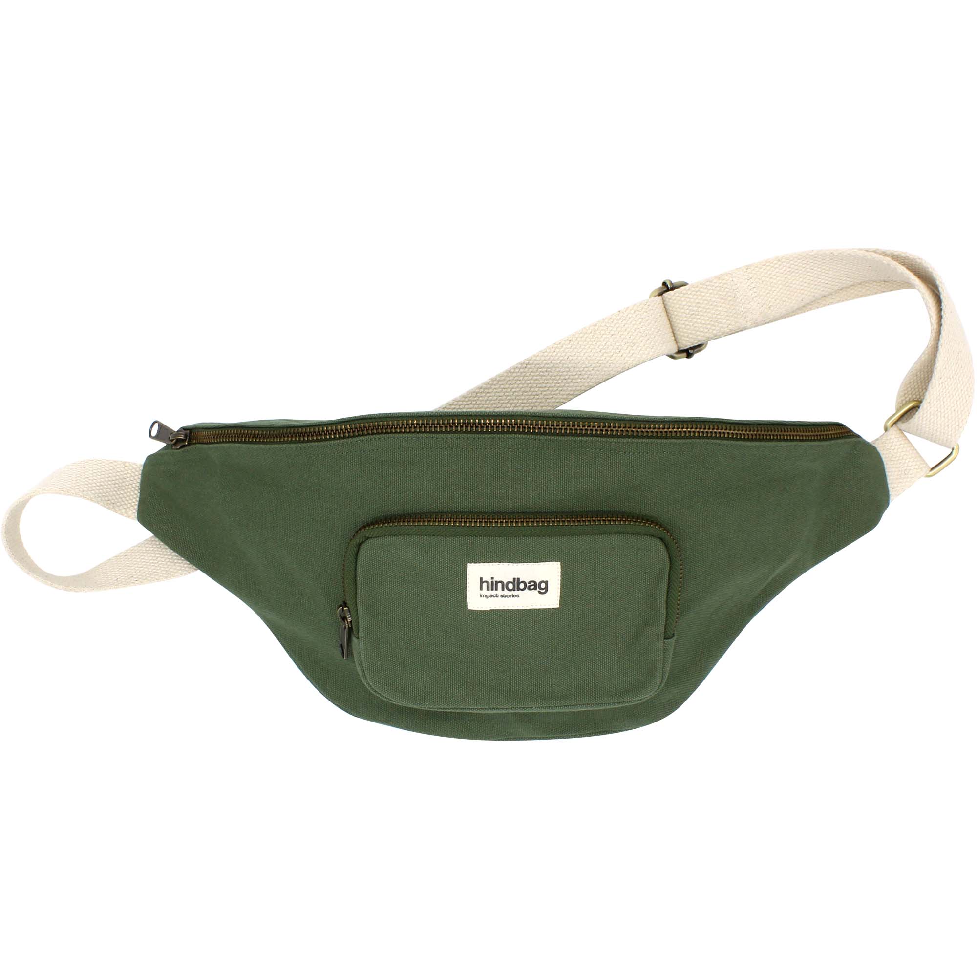 Sac banane XL SOFIA, vert olive, coton bio 3