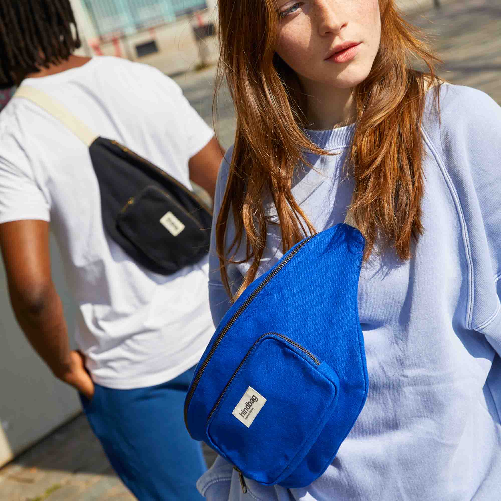 Sac banane XL SOFIA, bleu électrique, coton bio 3