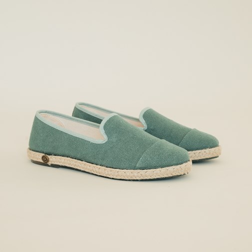 Espadrille femme en Lin Recyclé - Vert Forêt