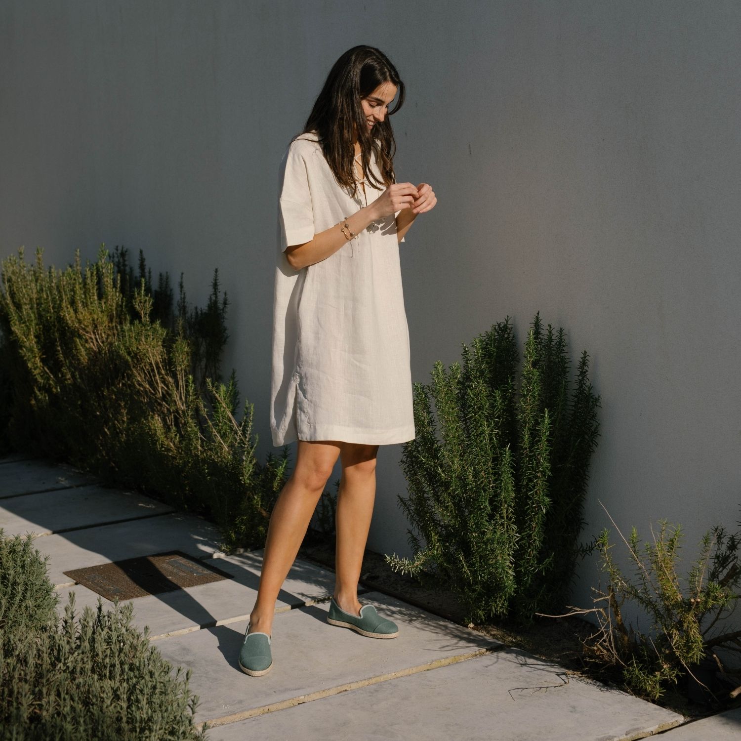 Espadrille femme en Lin Recyclé - Vert Forêt 6