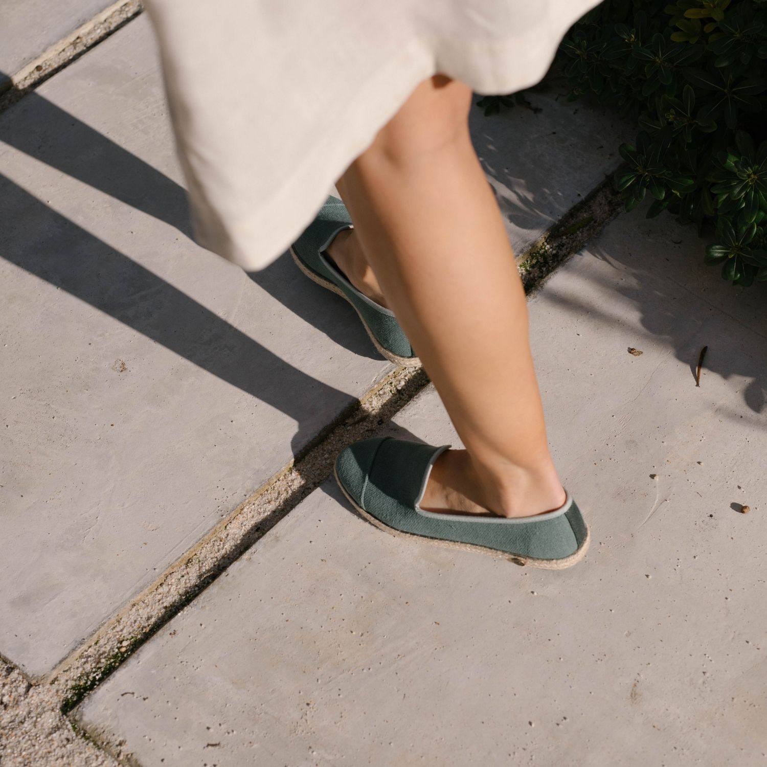 Espadrille femme en Lin Recyclé - Vert Forêt 7