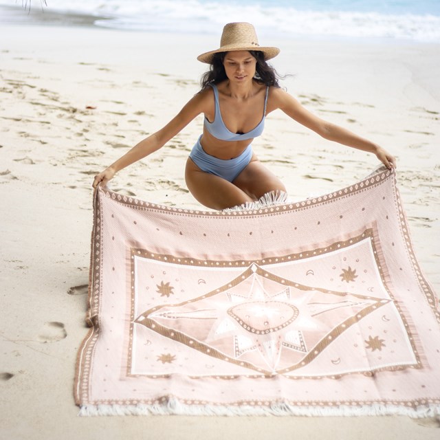 Drap de plage  à partir de coton recyclé et biologique - LUNA 3