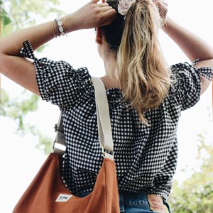 Sac à main ROSA, orange sienne, coton bio