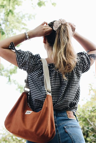 Sac à main ROSA, orange sienne, coton bio