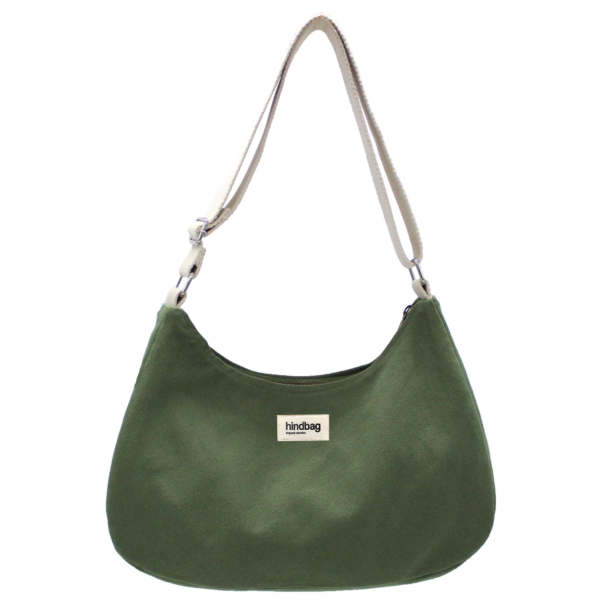 Sac à main ROSA, vert olive, coton bio 3