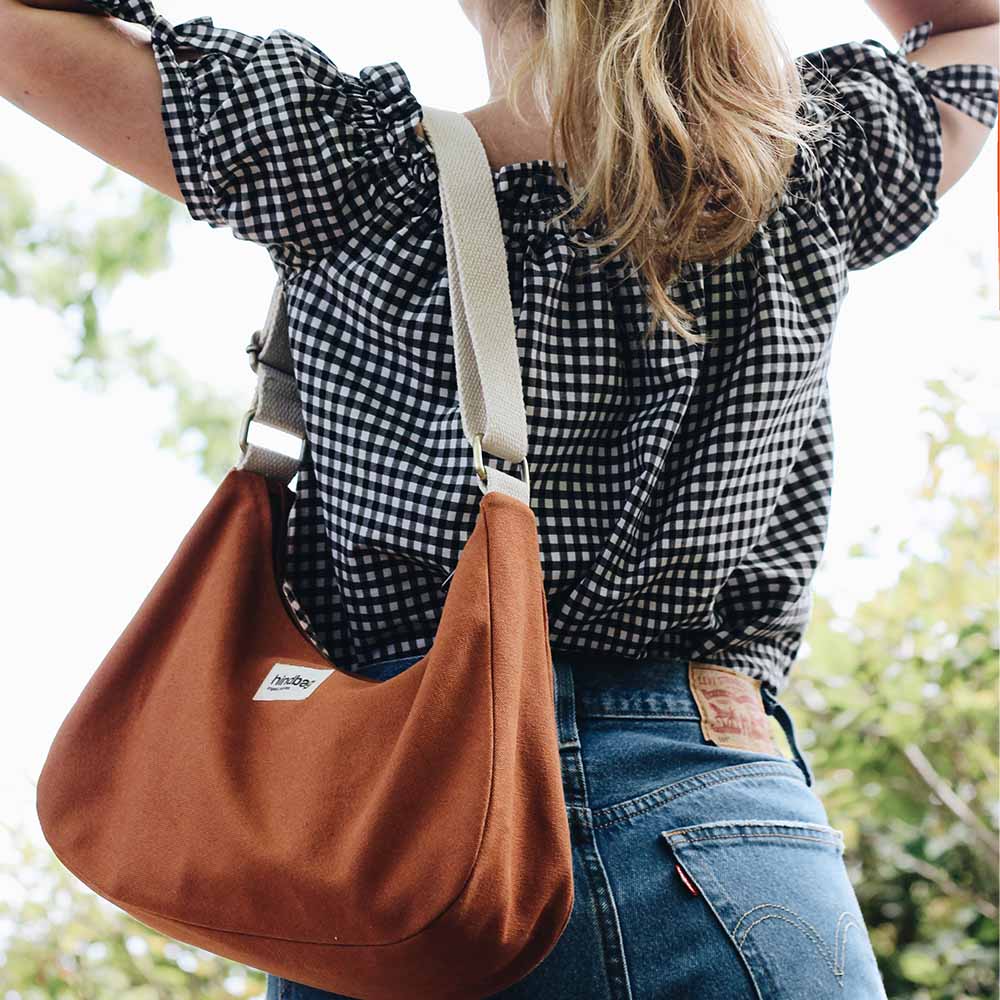 Sac à main ROSA, rouge terracotta, coton bio 5