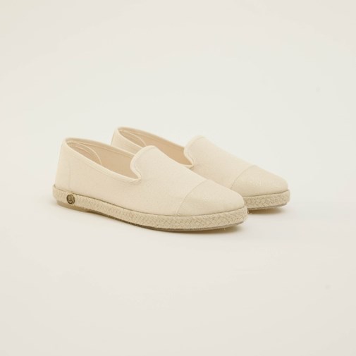 Espadrille femme en Coton Recyclé - Ivoire paillettes