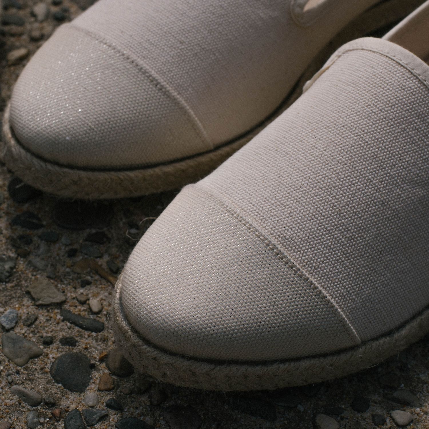 Espadrille femme en Coton Recyclé - Ivoire paillettes 7