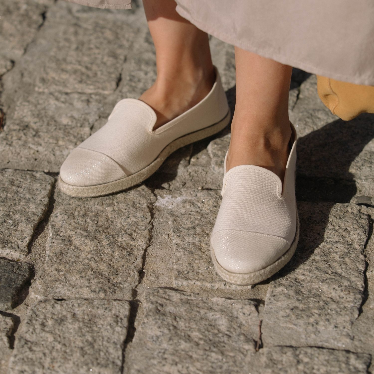 Espadrille femme en Coton Recyclé - Ivoire paillettes 8