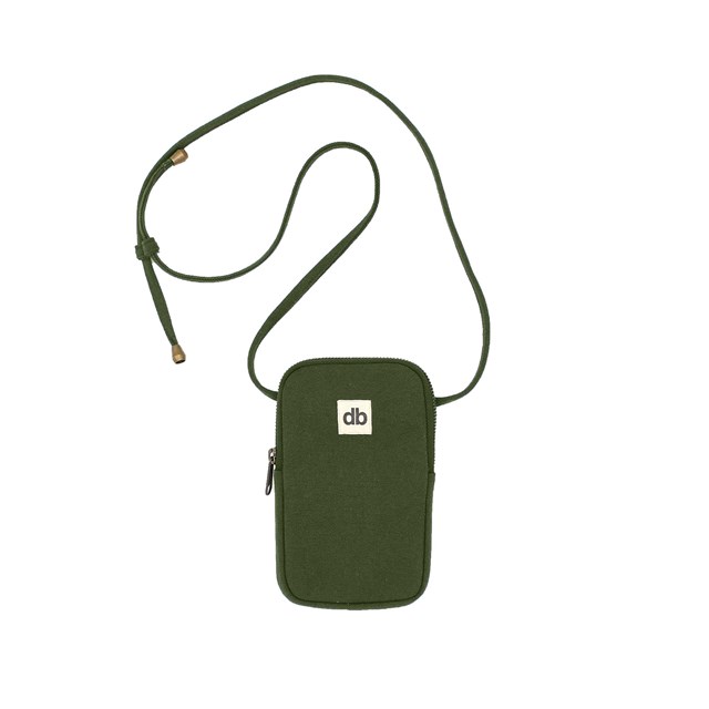Pochette pour téléphone BILL, vert olive, coton bio