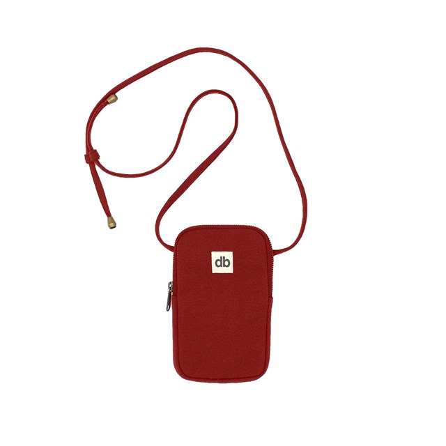Pochette pour téléphone BILL, rouge terracotta, coton bio