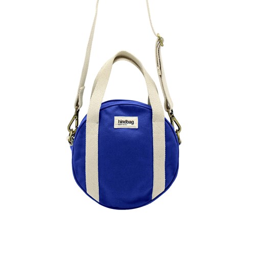 Sac à main rond LOUIS, avec bandoulière, bleu électrique, coton bio