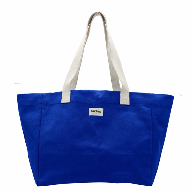 Sac cabas CLAUDE, bleu électrique, coton bio 2