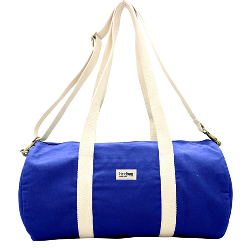 Sac polochon SIMON, avec bandoulière, bleu electrique, coton bio