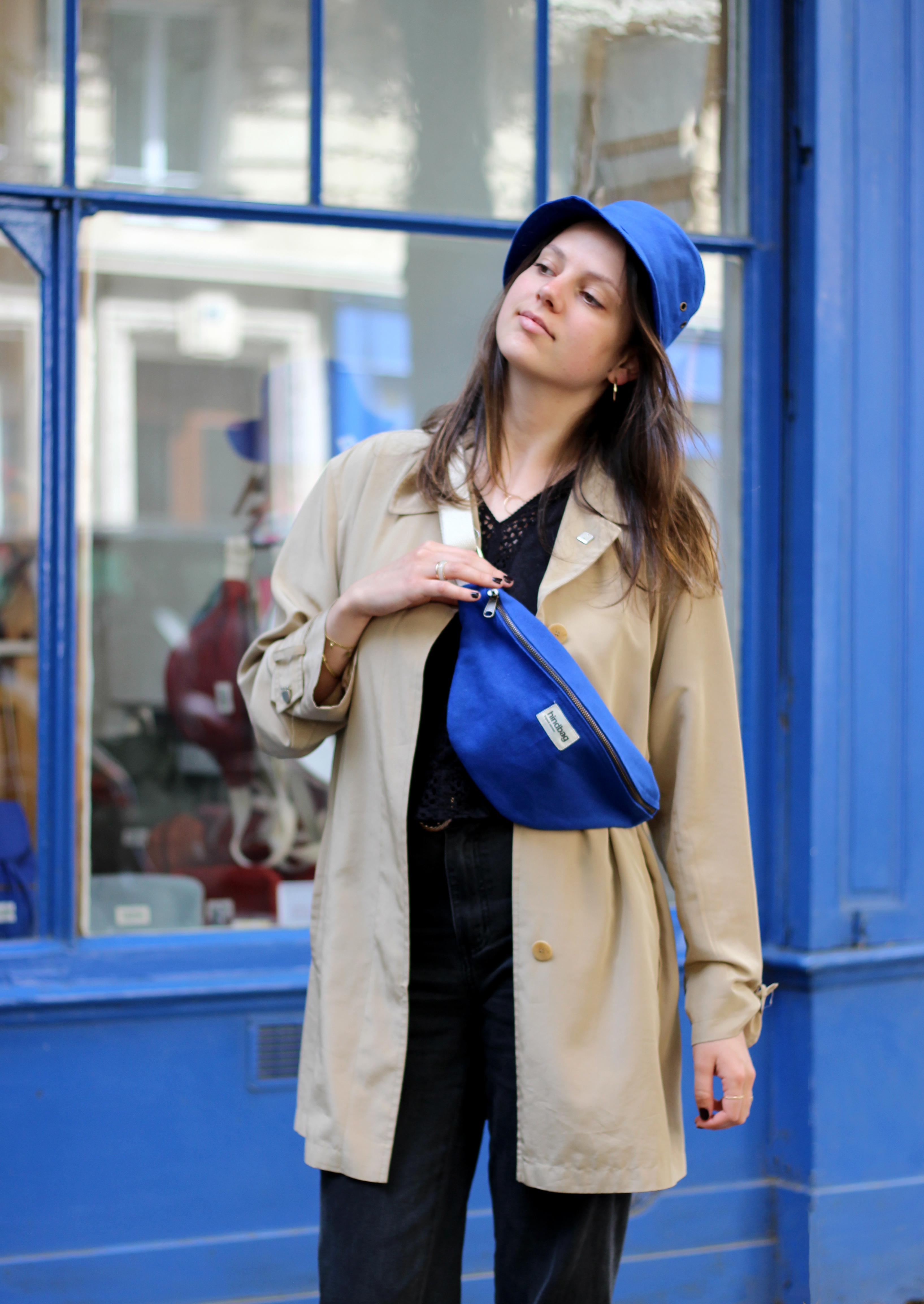 Sac banane OLIVIA, bleu électrique, coton bio 3