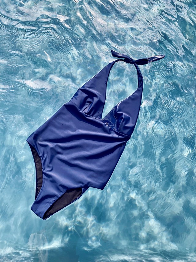 Maillot de bain une pièce pièce bleu nylon recyclé - PASTILLE 3