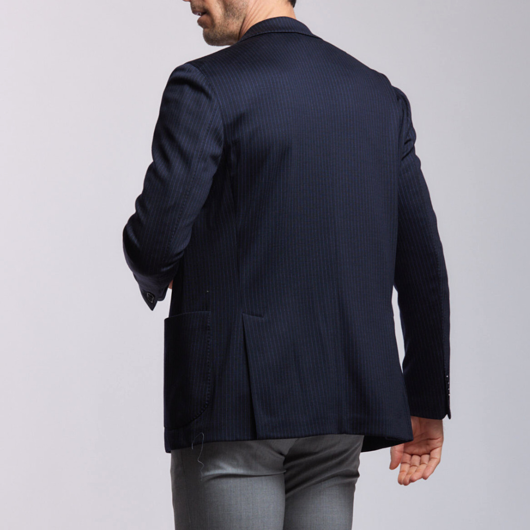 blazer 100% merinos extensible, Gianni à rayures très légères 11